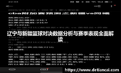 辽宁与新疆篮球对决数据分析与赛季表现全面解读